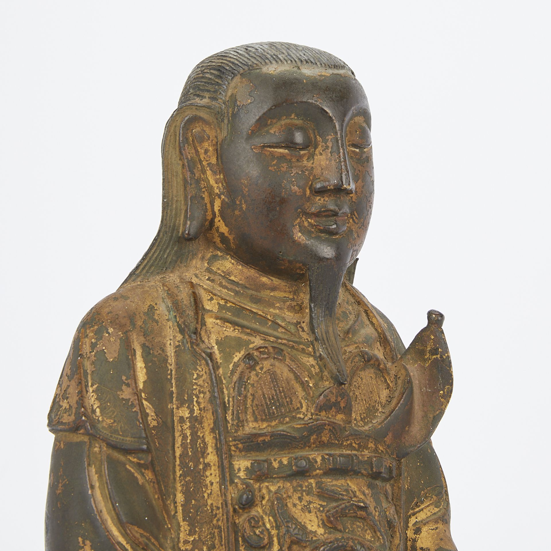16th/17th c. Chinese Gilt Bronze Figure of Zhenwu - Bild 8 aus 14