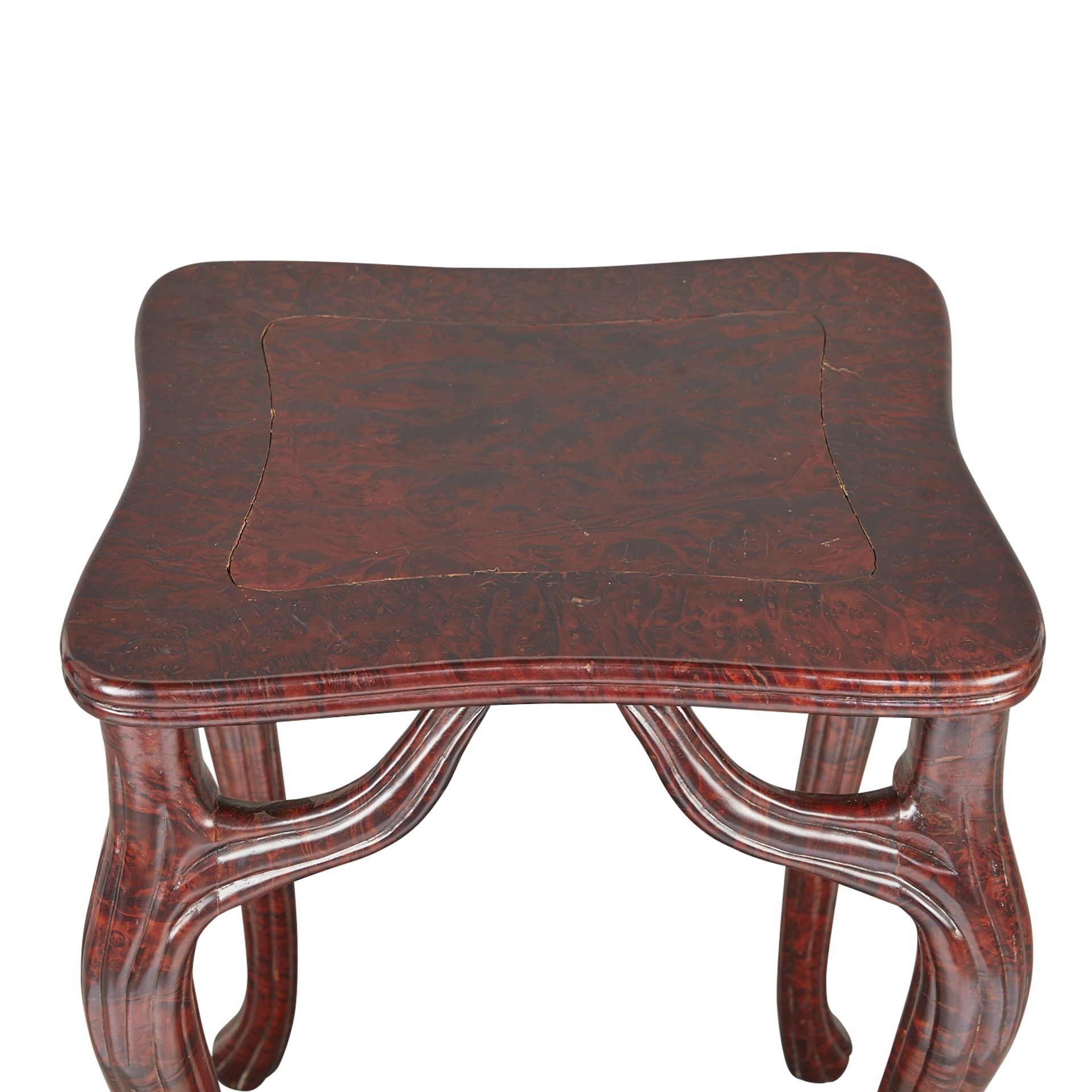Set 3 Chinese Burl Chairs & Table w/ Faux Antler - Bild 26 aus 28