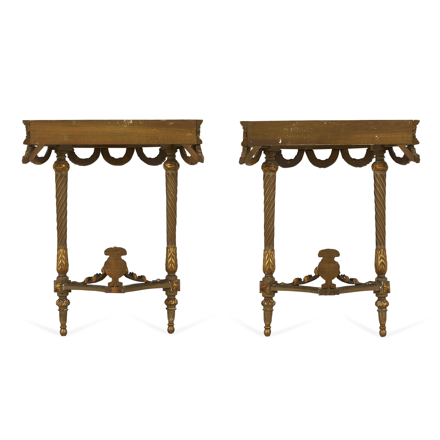 Pr French Louis XVI Style Demilune Hall Tables - Image 13 of 22
