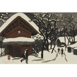 Kiyoshi Saito "Winter in Aizu" Woodblock Print