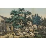 Currier & Ives "The Old Homestead" Print 1855