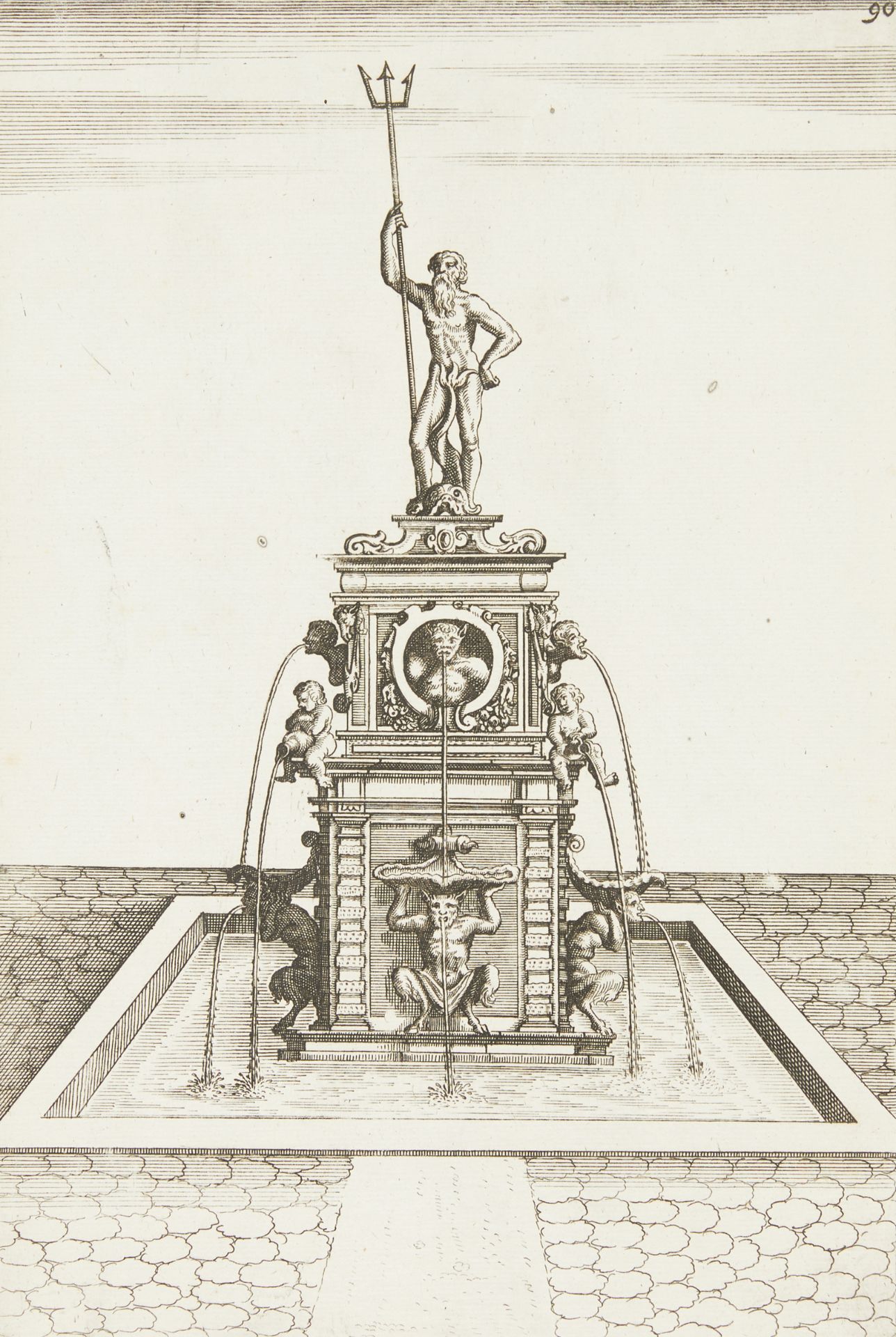 Pair Bockler Fountain Etchings ca. 1664 - Image 7 of 13