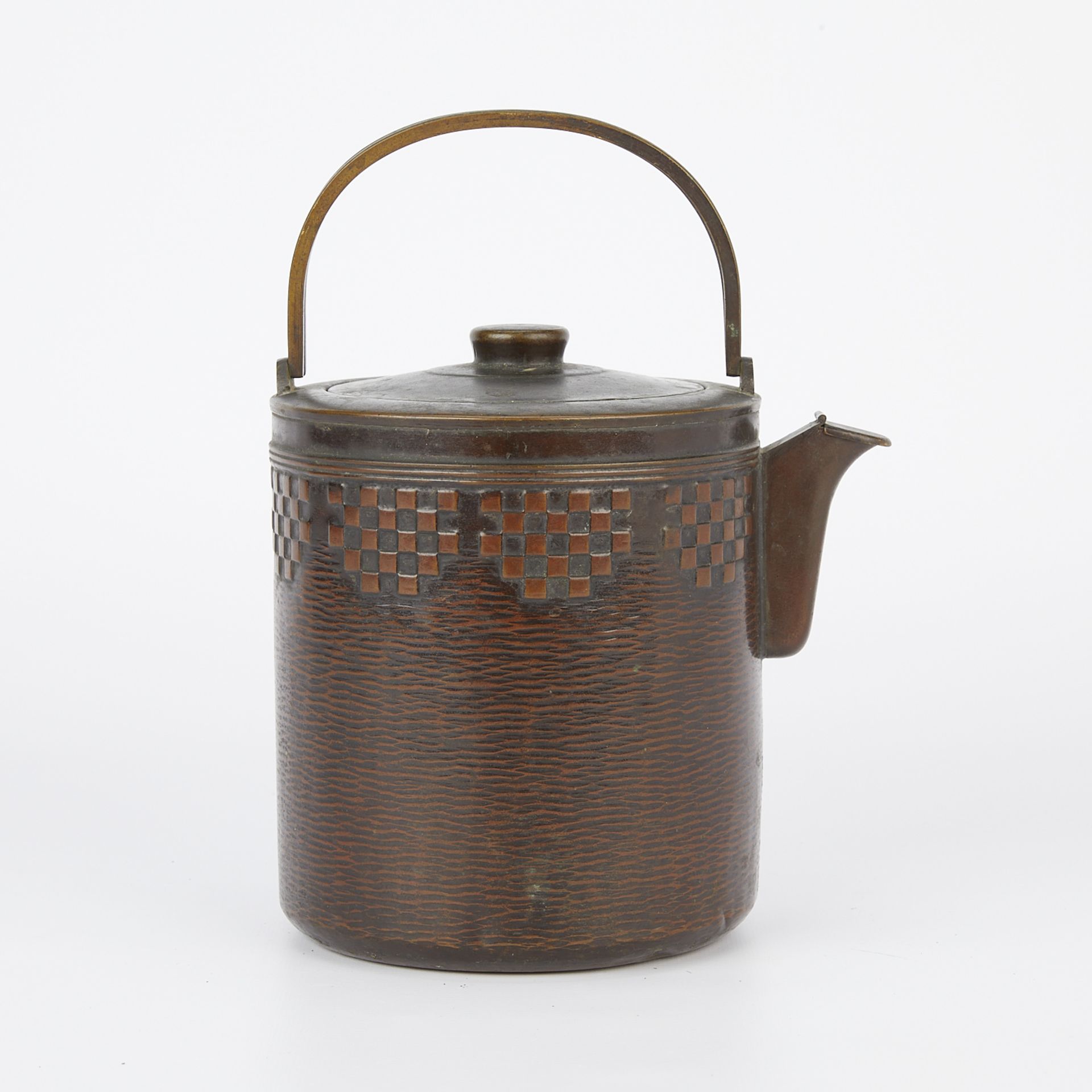 20th c. Japanese Hammered Brass Tea Pot - Image 5 of 13