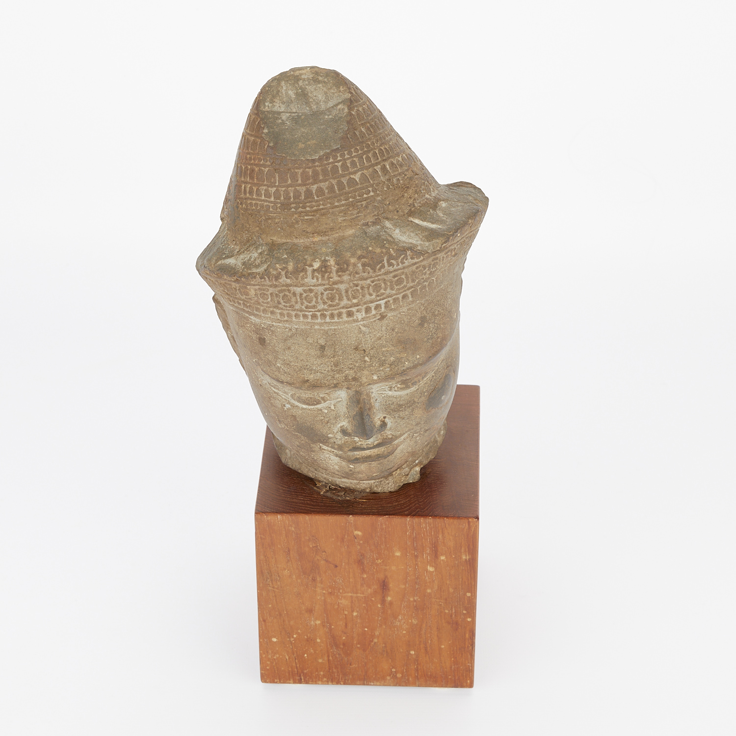 13th/14th c. Greystone Khmer Head - Image 7 of 12