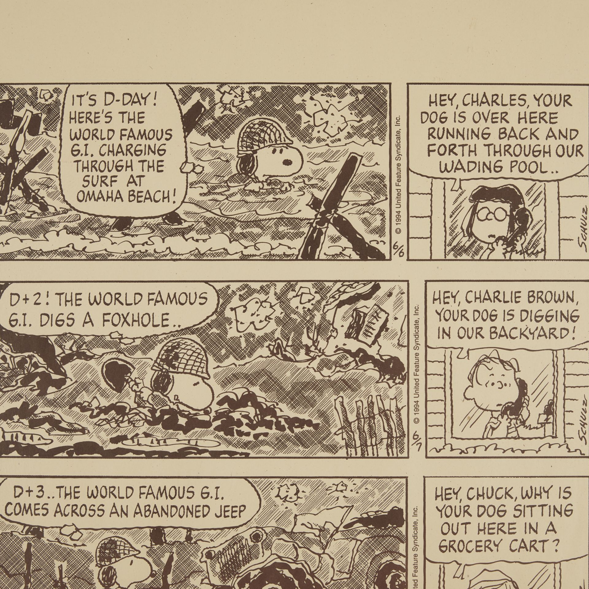 Peanuts Comic Strip Lithograph June 6, 1994 - Bild 4 aus 9