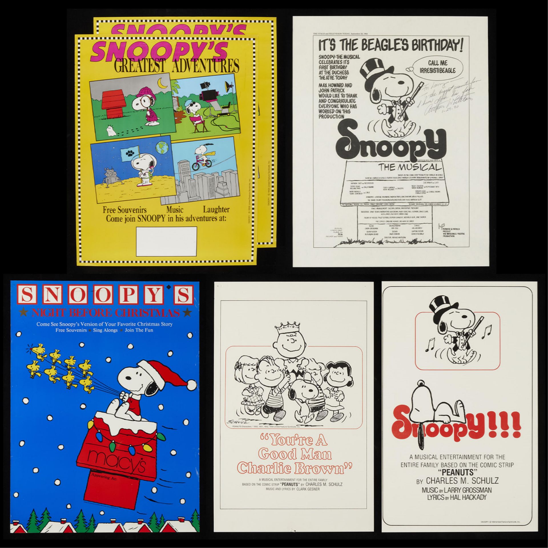 6 Misc. Snoopy & Peanuts Posters