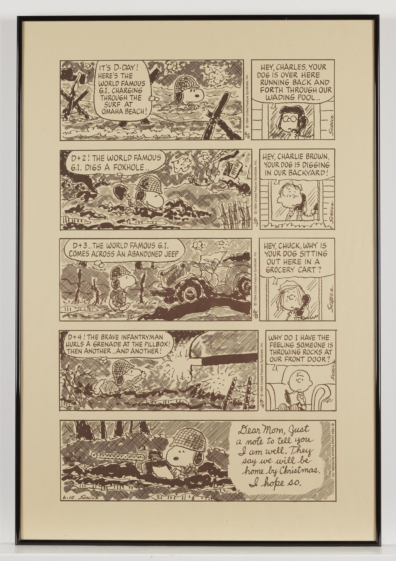 Peanuts Comic Strip Lithograph June 6, 1994 - Bild 3 aus 9