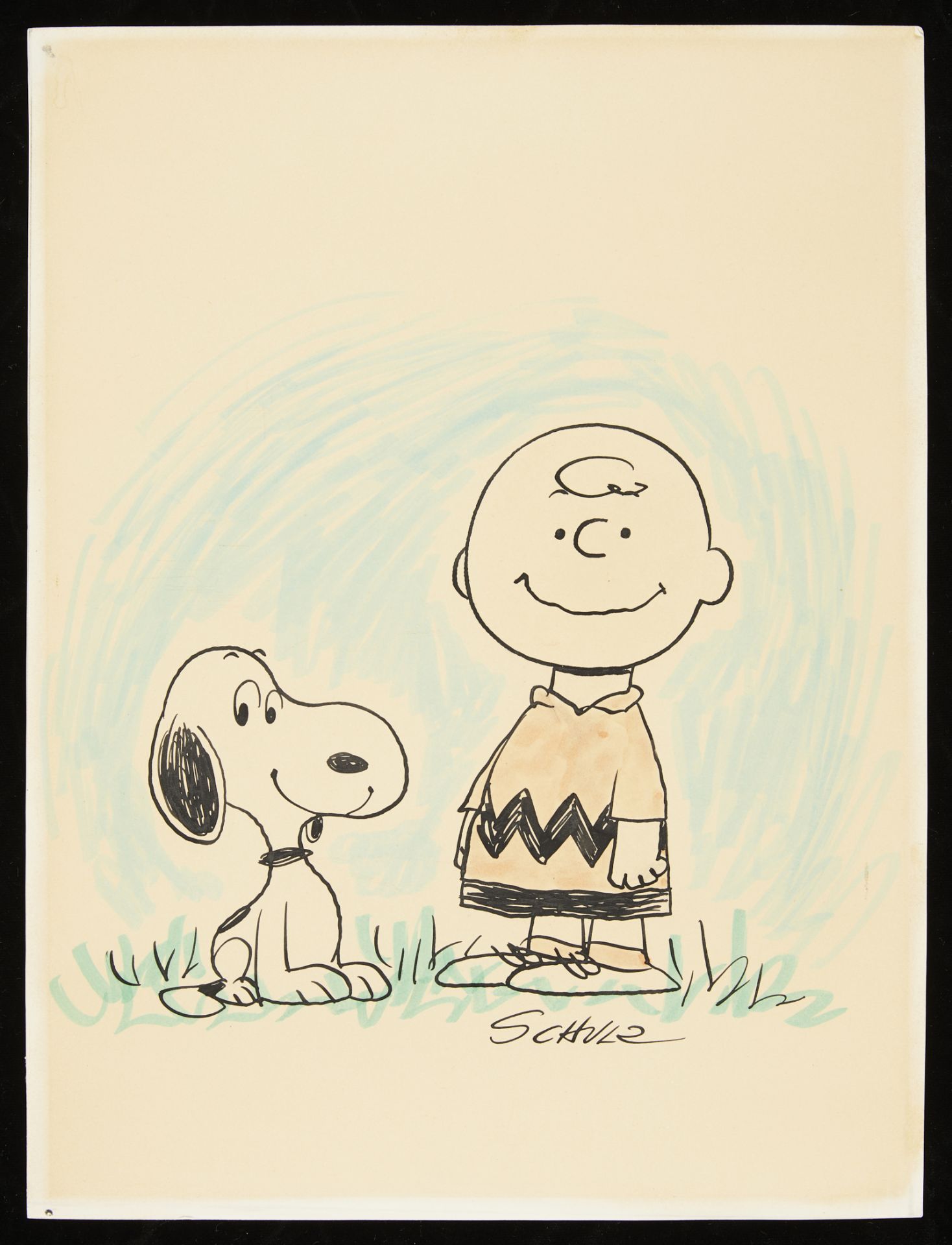 Charles Schulz Drawing of Charlie Brown & Snoopy - Bild 3 aus 6