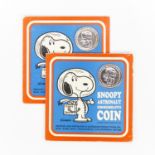 2 1969 Snoopy Astronaut Commemorative Coins