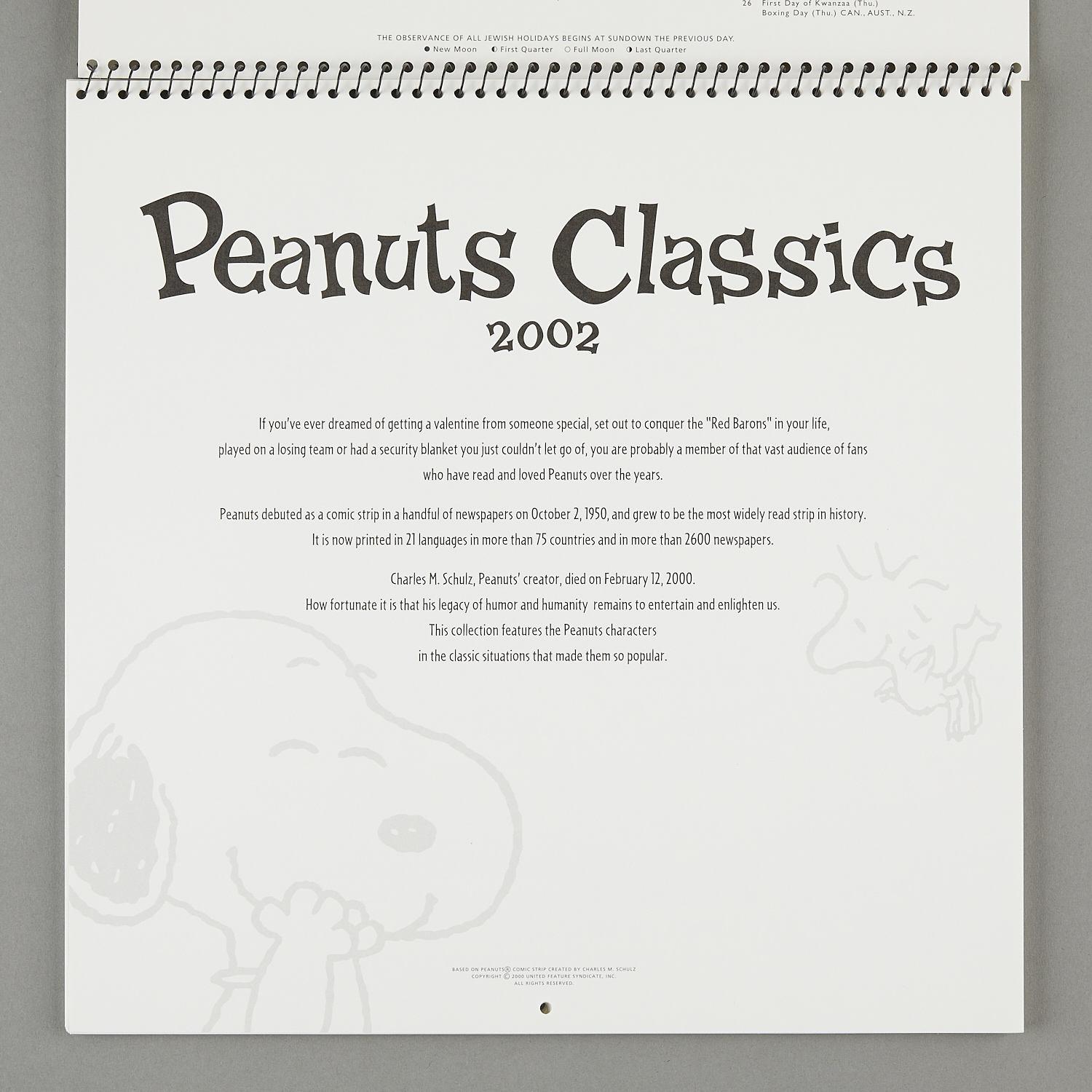 4 Peanuts Calendars 1999-2002 - Image 8 of 17