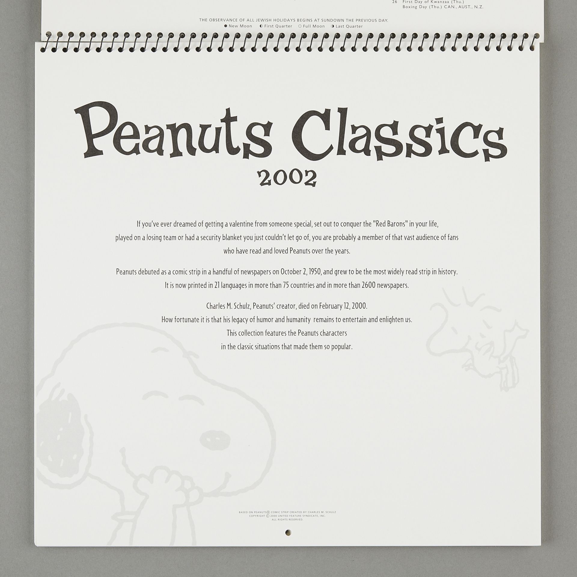 4 Peanuts Calendars 1999-2002 - Bild 8 aus 17