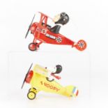 2 Toy Planes Red Baron & Flying Ace Snoopy