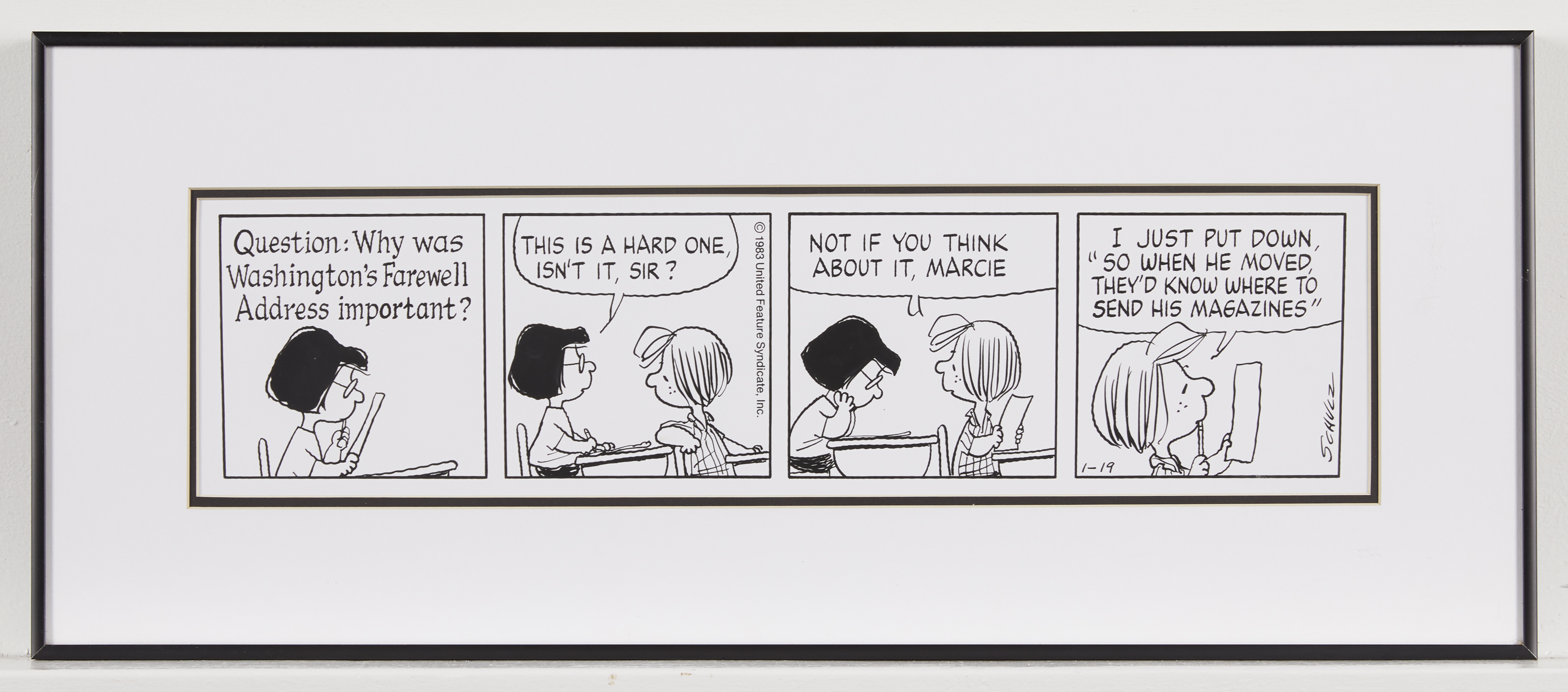 Peanuts Comic Strip Lithograph January 19, 1983 - Image 3 of 9