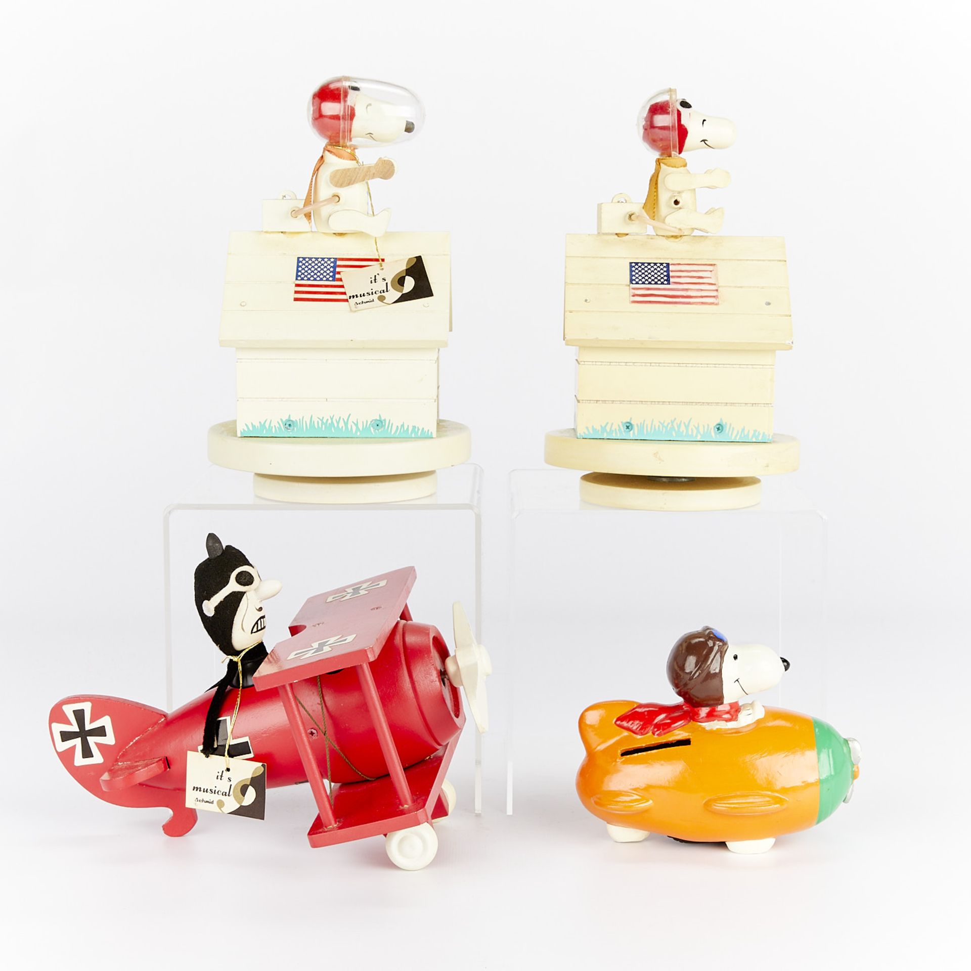 4 Snoopy Flying Ace & Astronaut Wood Toys - Bild 6 aus 14
