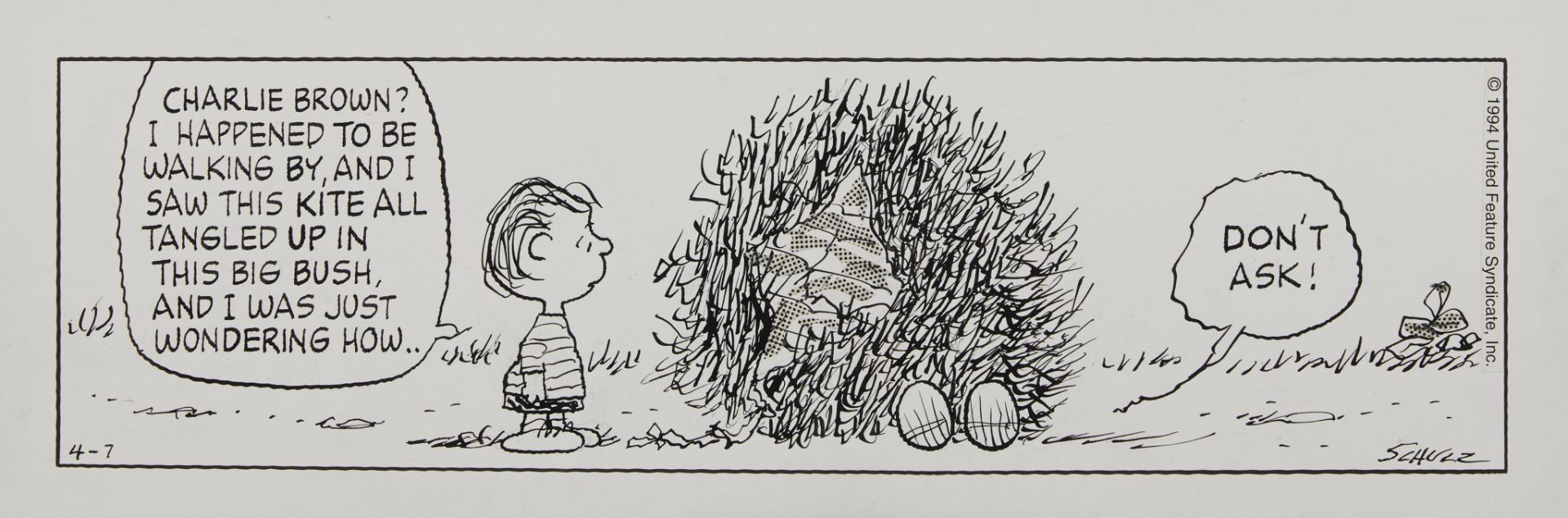Charles Schulz Original Single Panel Peanuts Comic - Image 2 of 9