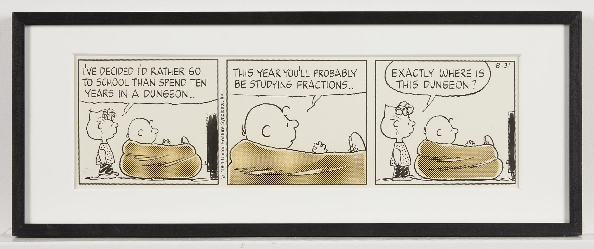 Charles Schulz Original Peanuts Comic Strip 1991 - Image 3 of 9