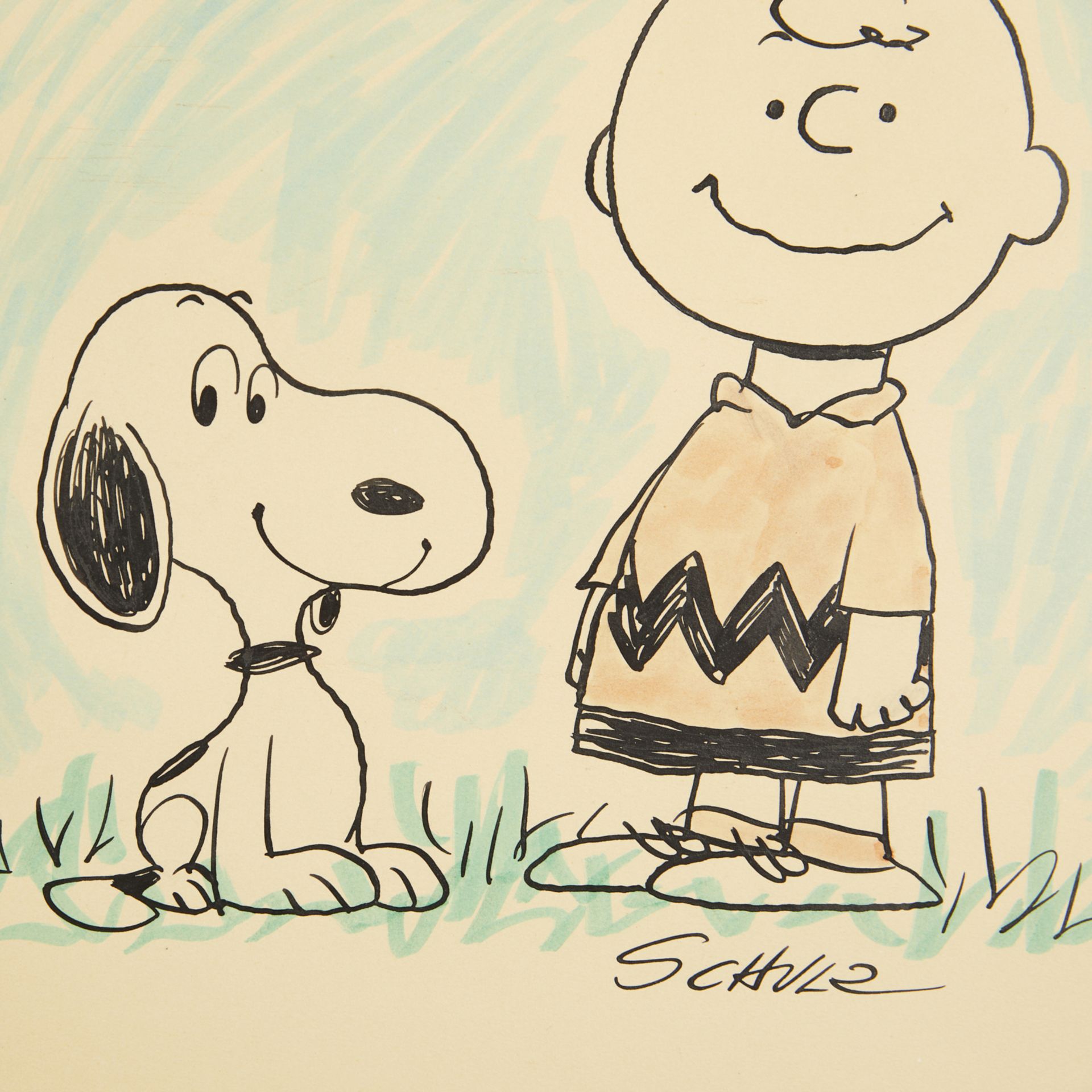 Charles Schulz Drawing of Charlie Brown & Snoopy - Bild 4 aus 6