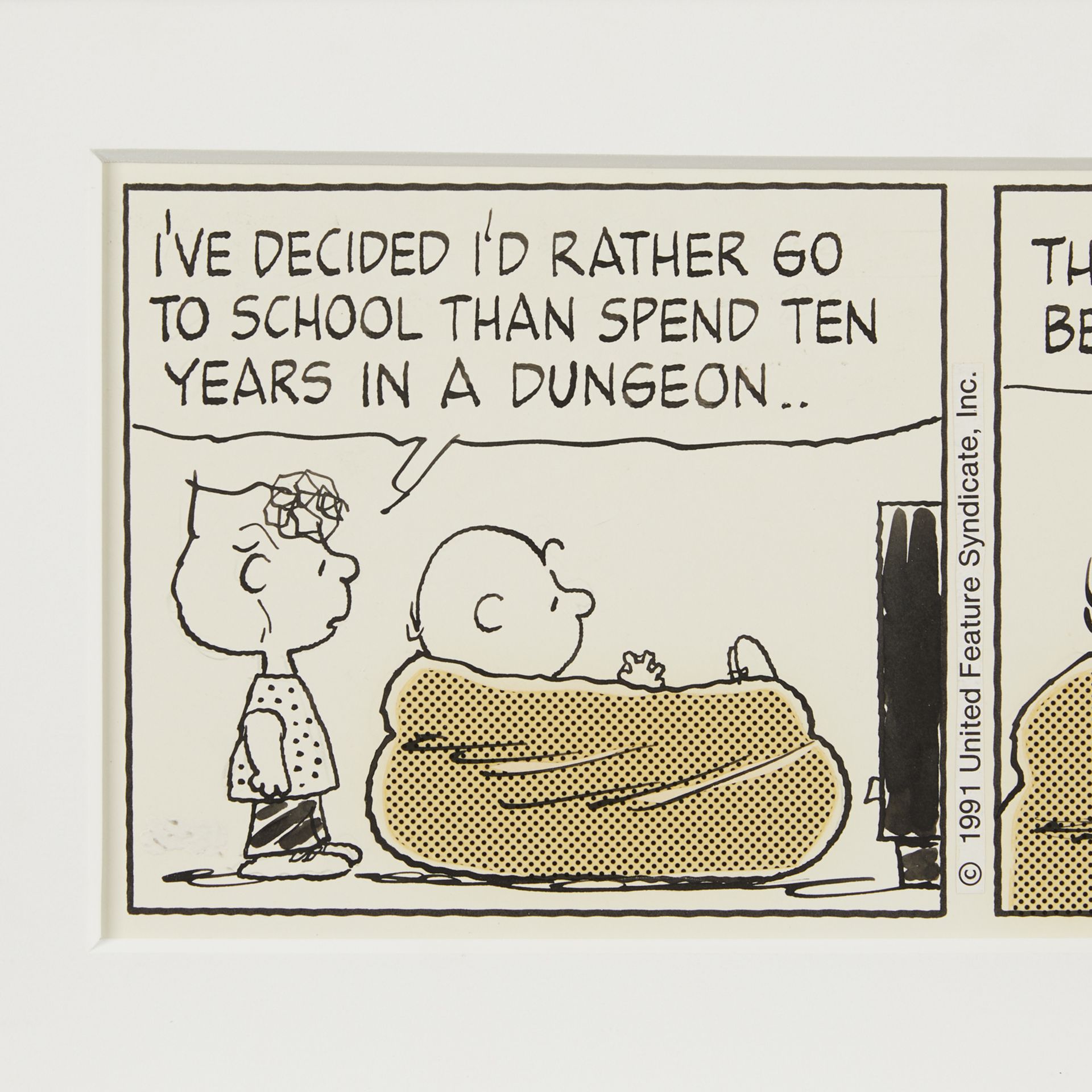 Charles Schulz Original Peanuts Comic Strip 1991 - Image 4 of 9