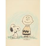 Charles Schulz Drawing of Charlie Brown & Snoopy