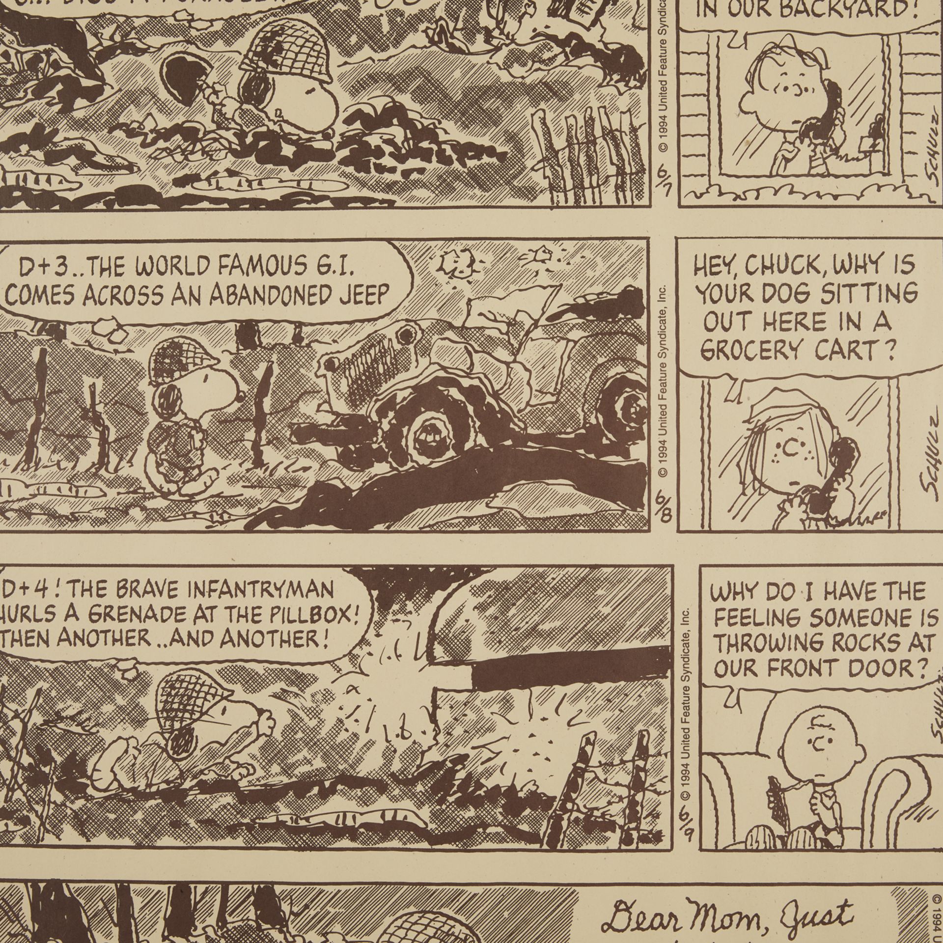 Peanuts Comic Strip Lithograph June 6, 1994 - Bild 5 aus 9