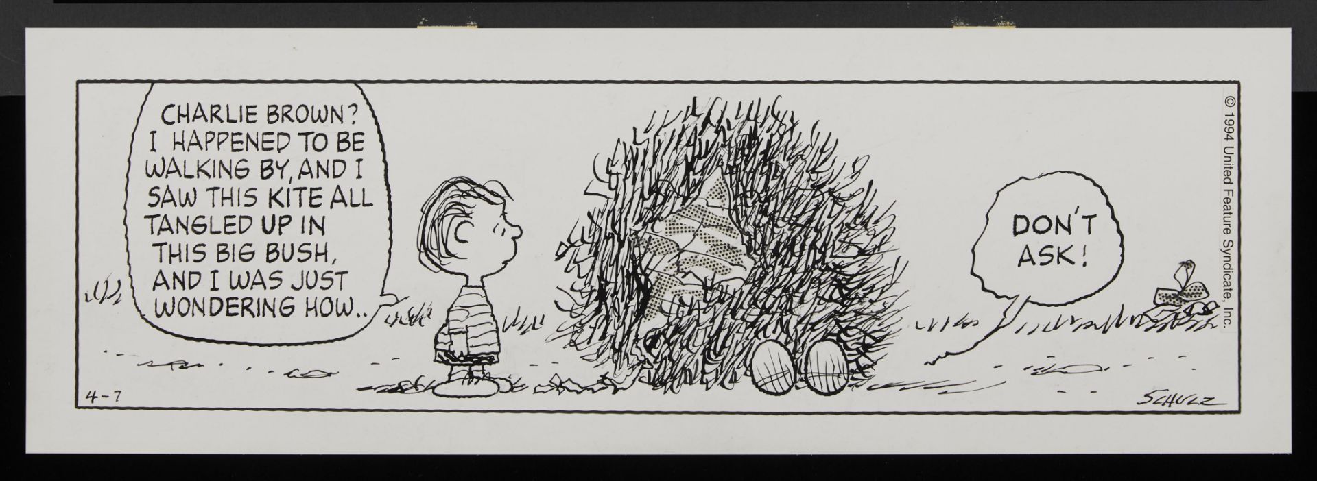 Charles Schulz Original Single Panel Peanuts Comic - Image 3 of 9