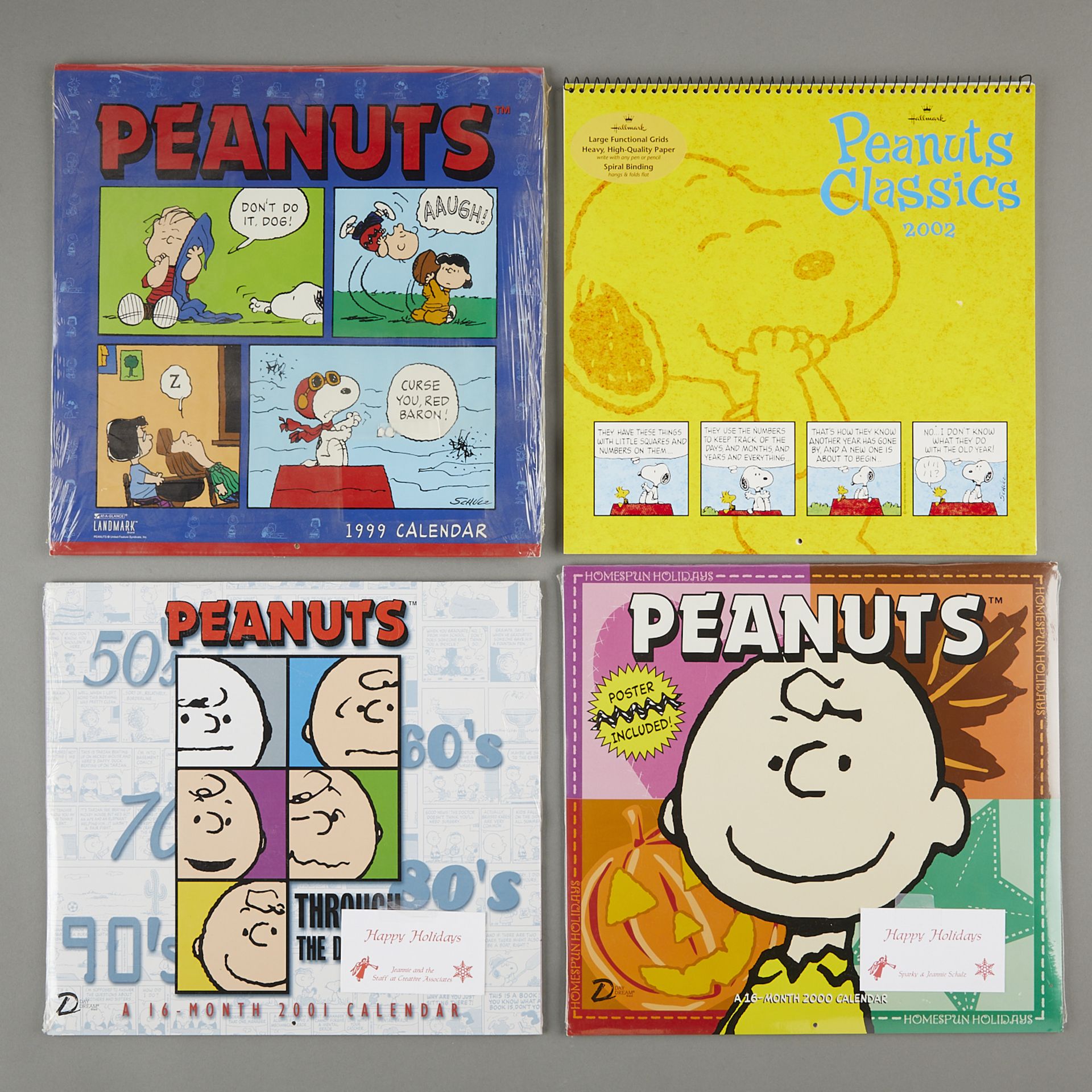 4 Peanuts Calendars 1999-2002