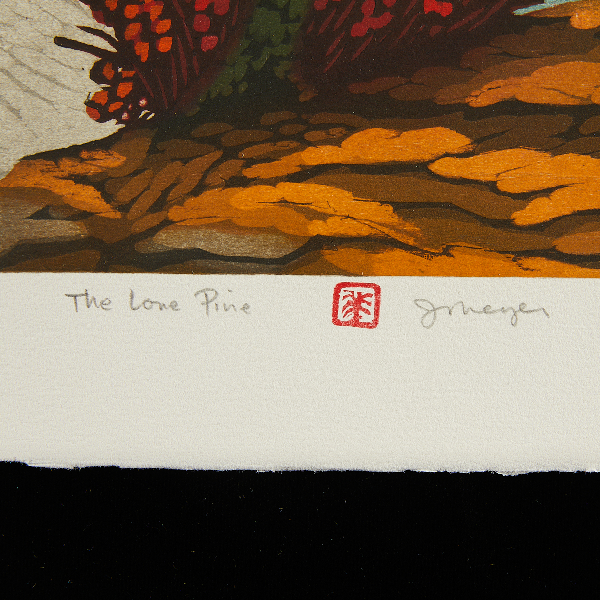 Jim Meyer "The Lone Pine" Woodblock Print - Image 6 of 7