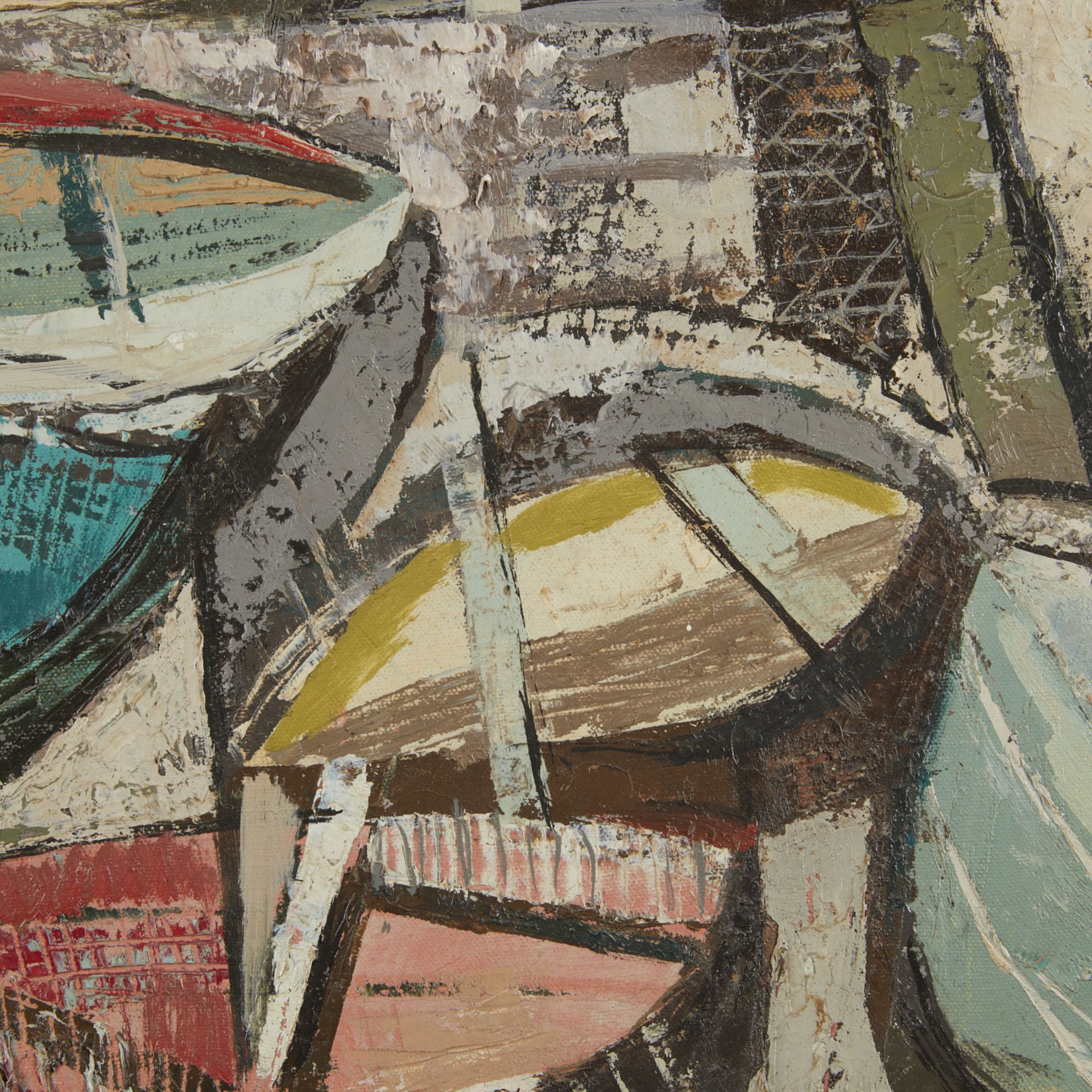 Elof Wedin "Grand Marais Boat House" Painting 1954 - Image 5 of 9