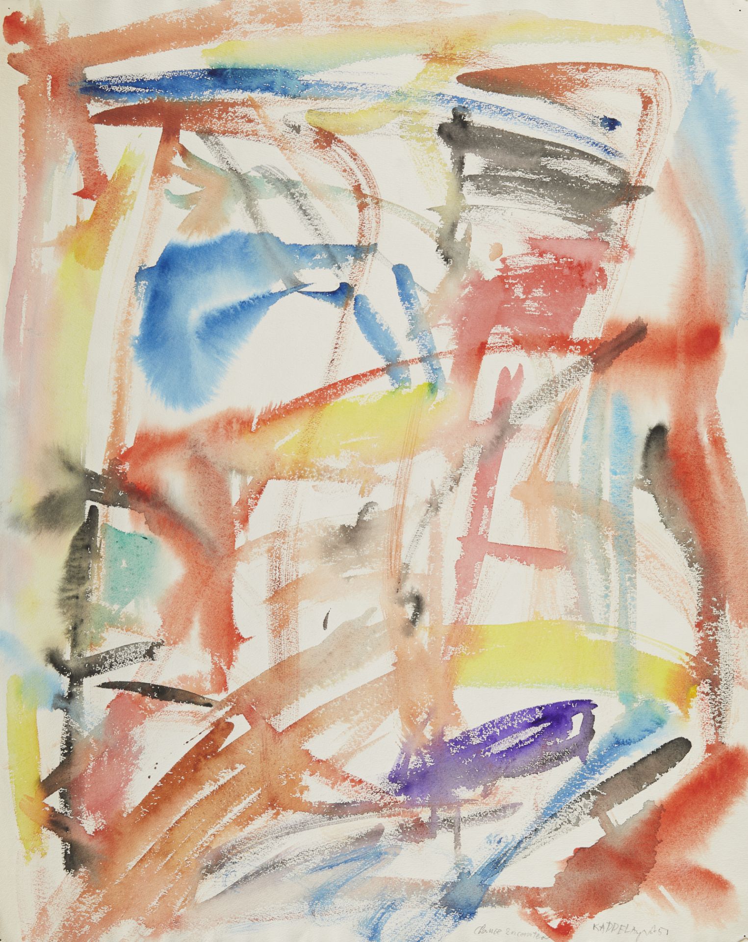 Hugh Kappel Abstract Watercolor Painting ca. 1967