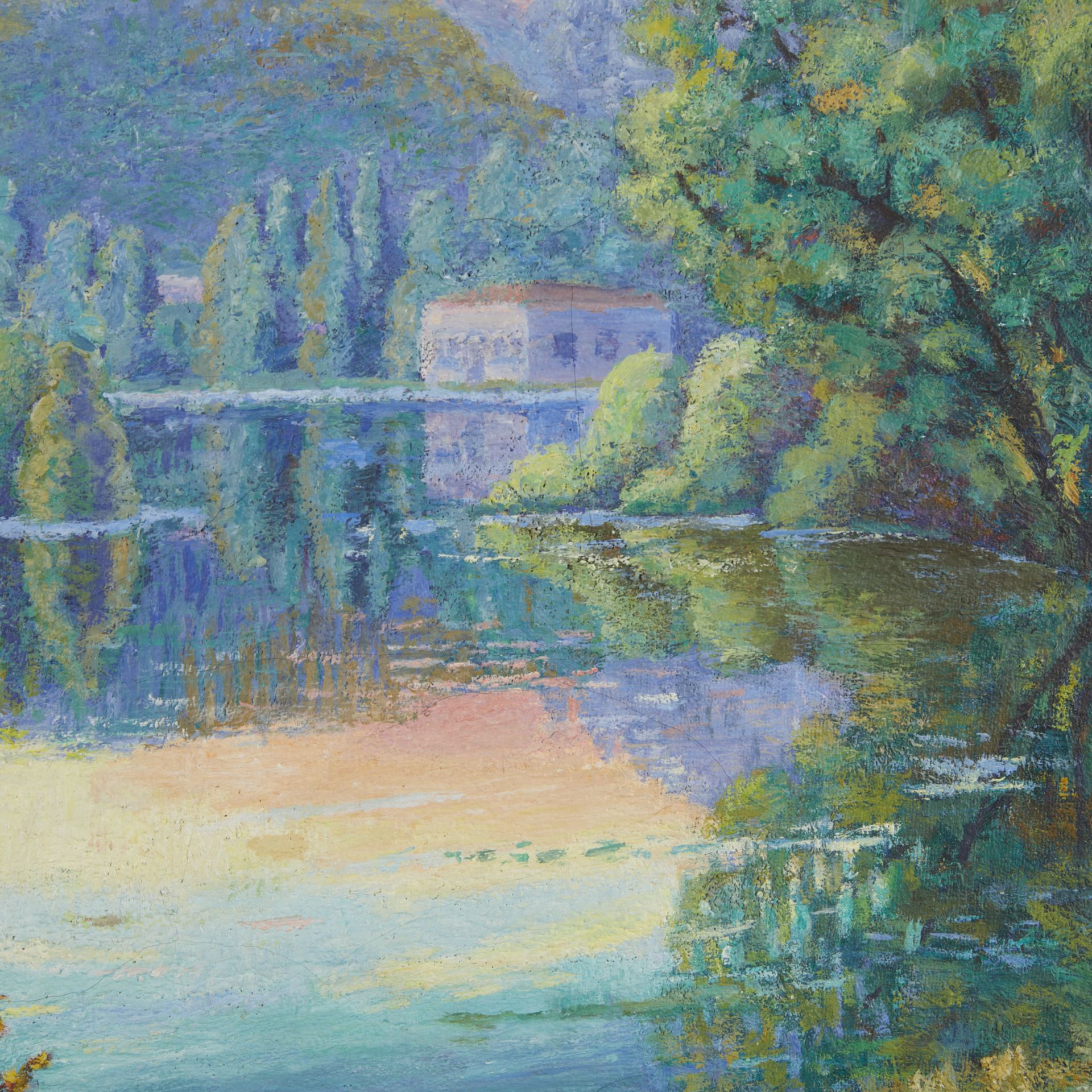 Mildred Poissant "Sundown on the River" Painting - Image 5 of 7