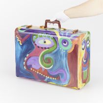 Layl McDill Abstract Painted Suitcase