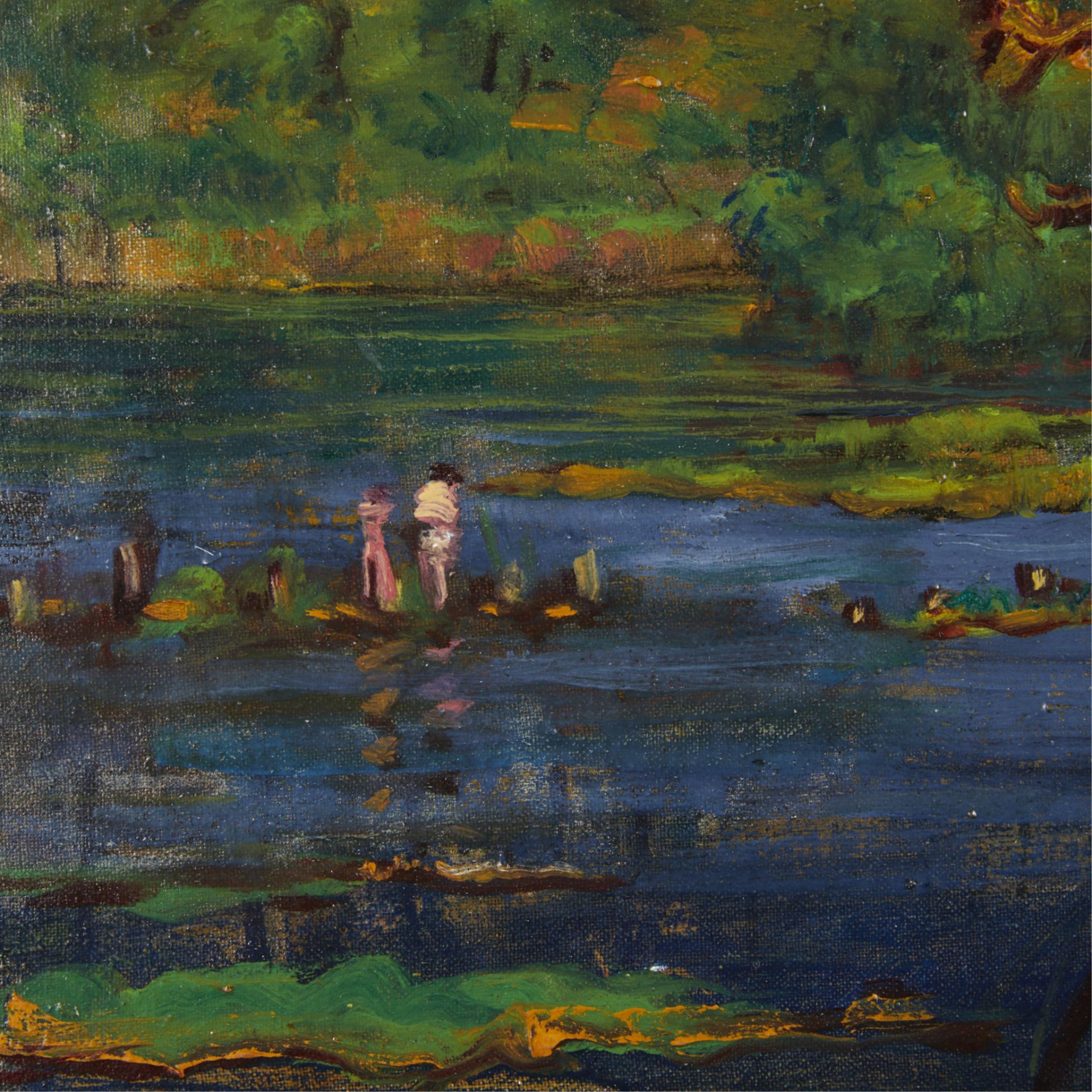 Ada Wolfe "Mississippi River - Autumn" Painting - Image 4 of 9