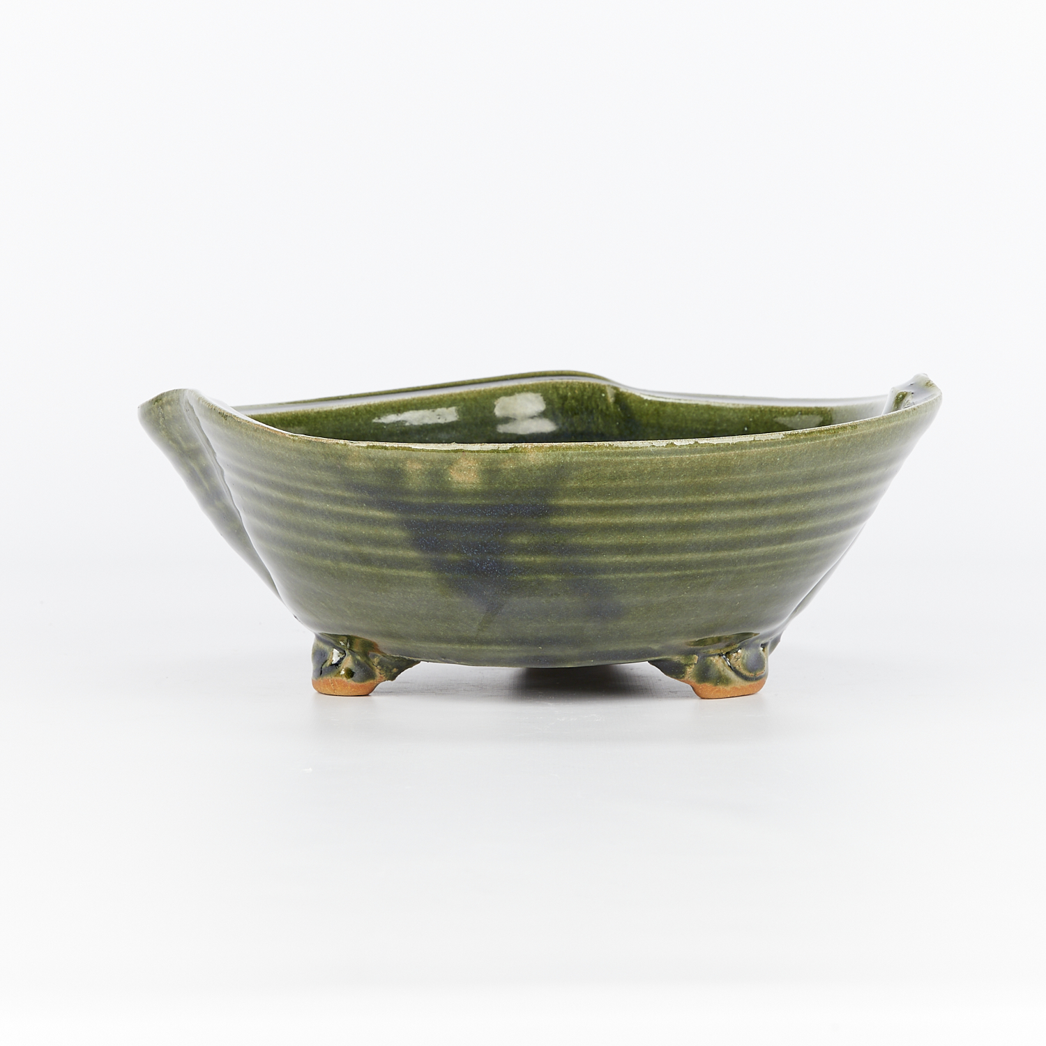 Warren Mackenzie Green Ceramic Bowl - Stamped - Bild 3 aus 11