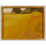 Ruth Oseid Johnson Golden Landscape Painting 1976