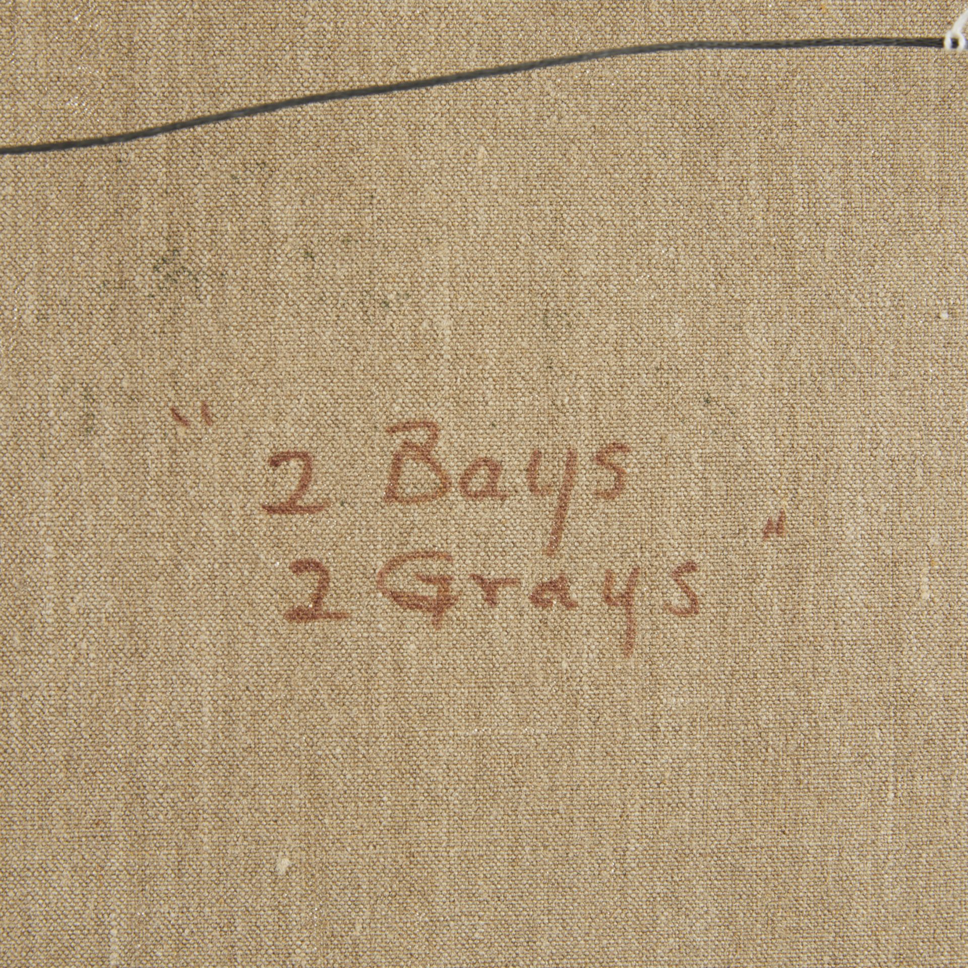Cameron Booth "2 Bays 2 Greys" Horse Painting 1972 - Image 7 of 13