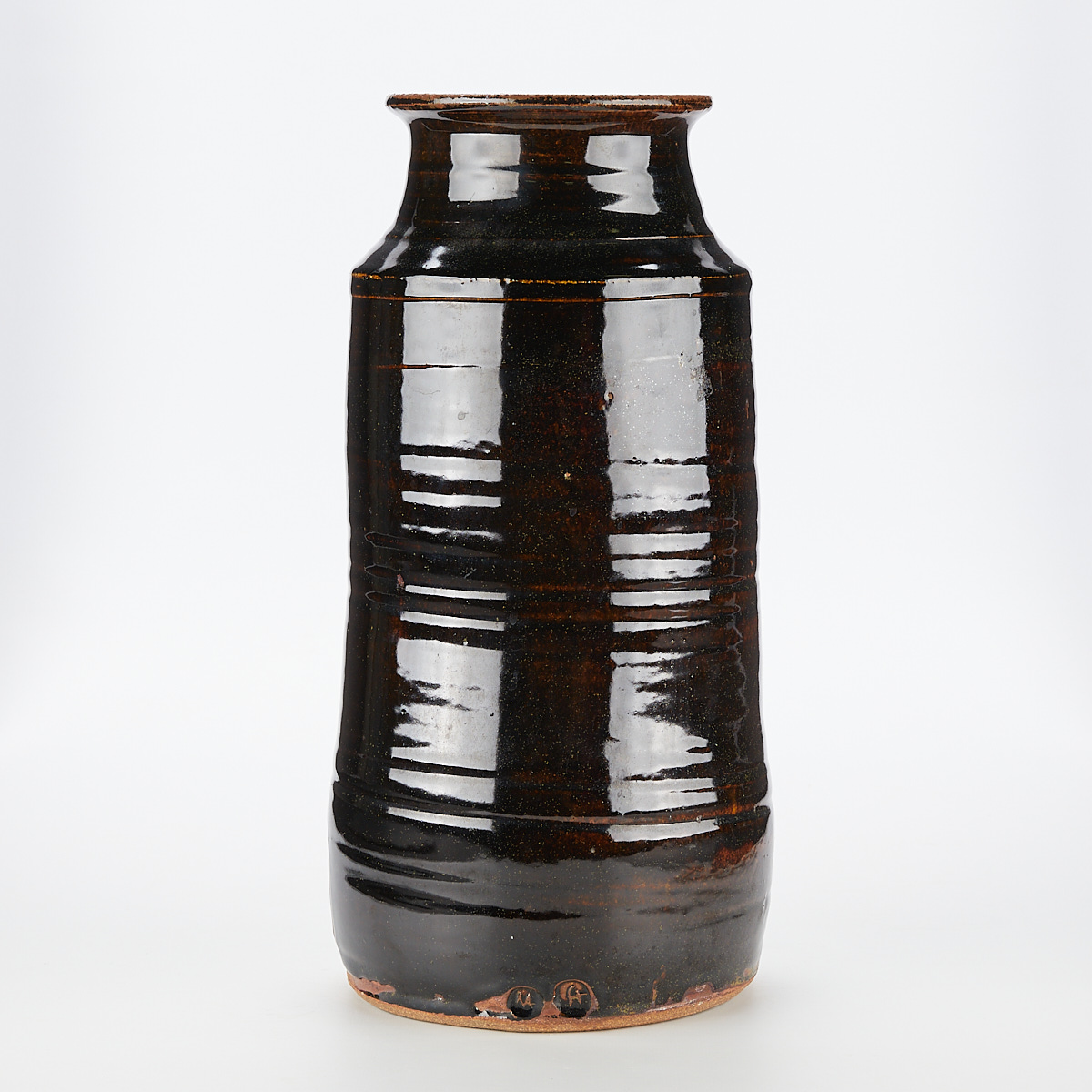 Warren MacKenzie Tall Ceramic Pot - Double Stamped - Bild 3 aus 8