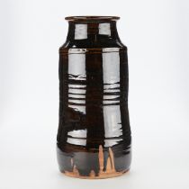 Warren MacKenzie Tall Ceramic Pot - Double Stamped