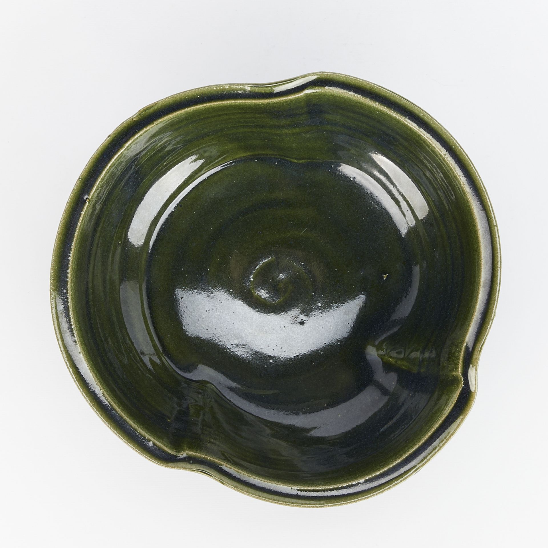 Warren Mackenzie Green Ceramic Bowl - Stamped - Bild 9 aus 11