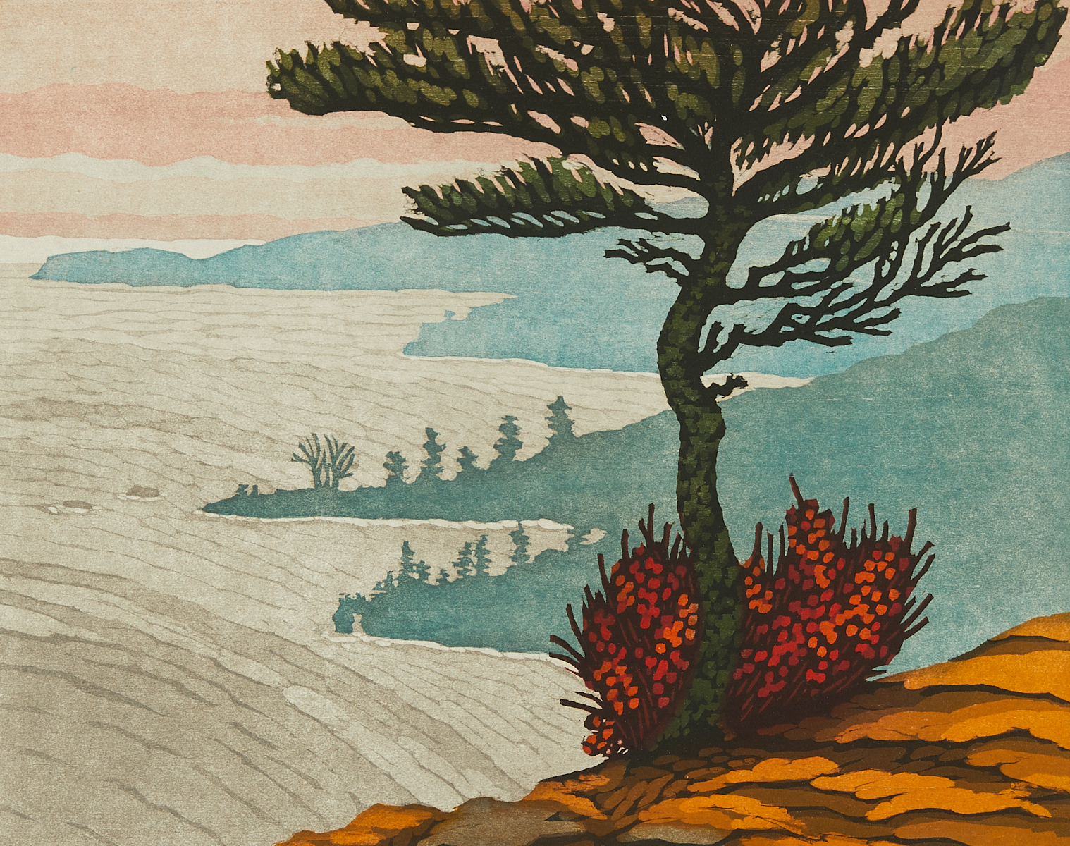 Jim Meyer "The Lone Pine" Woodblock Print