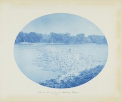 Henry Bosse "Broken Dam" Cyanotype