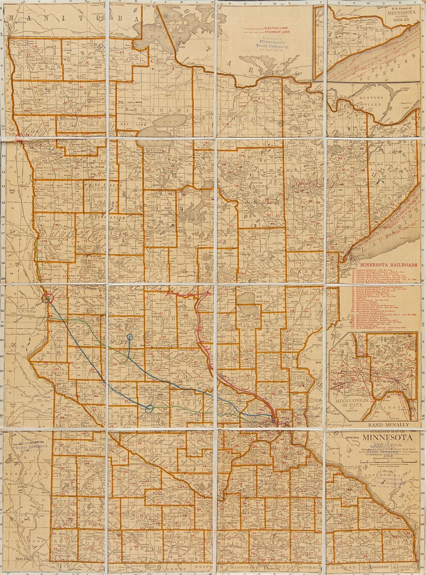 Vintage MN Map & Postmasters Photo 1926 - Image 2 of 16