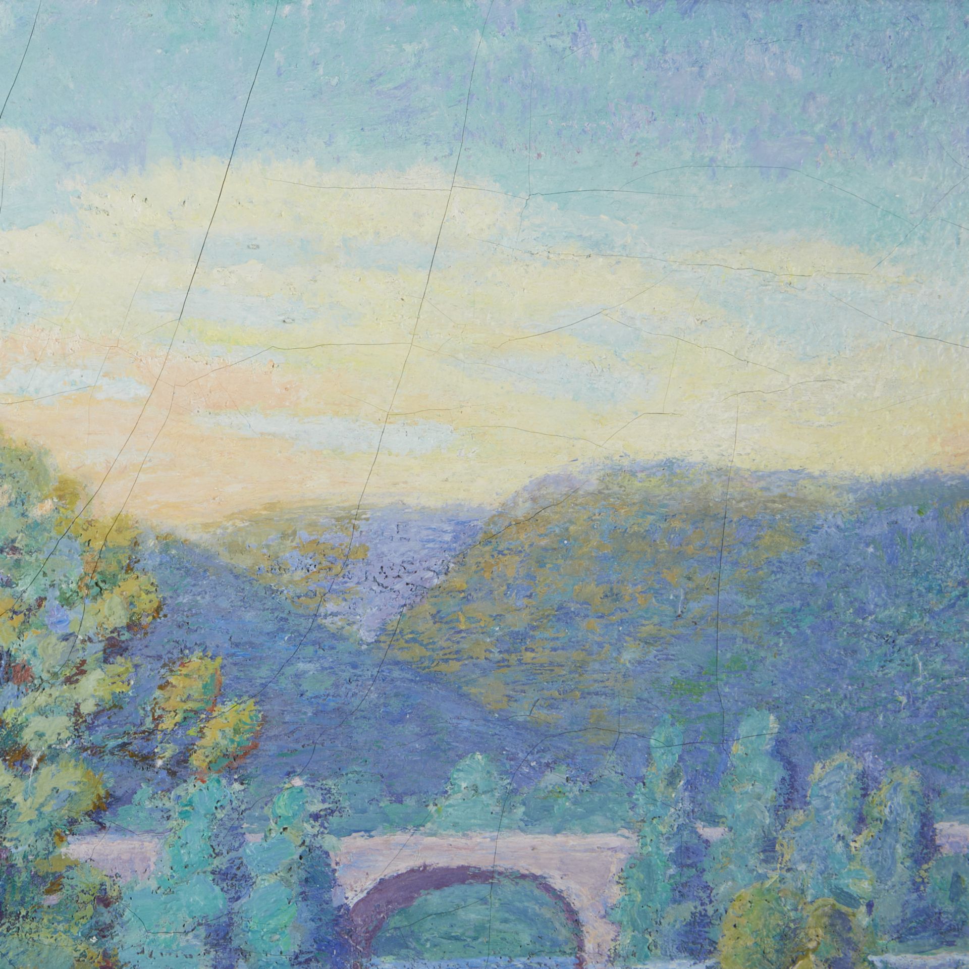 Mildred Poissant "Sundown on the River" Painting - Image 4 of 7