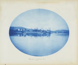 Henry Bosse "Boatyard at Wabasha, MN" Cyanotype