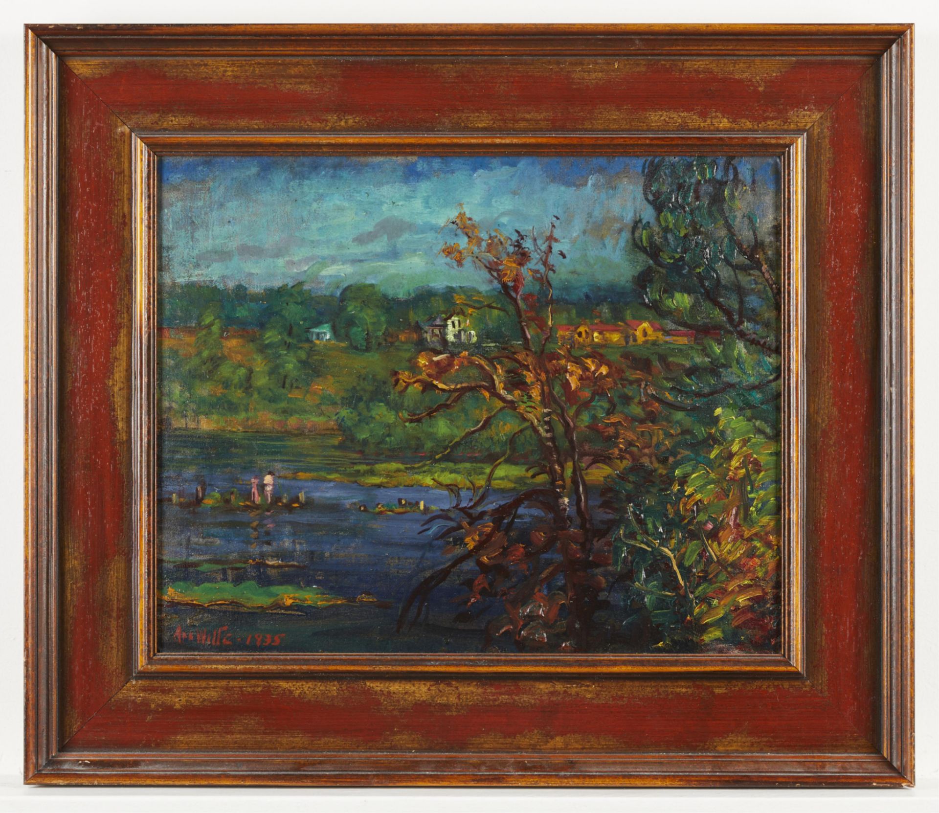 Ada Wolfe "Mississippi River - Autumn" Painting - Image 2 of 9