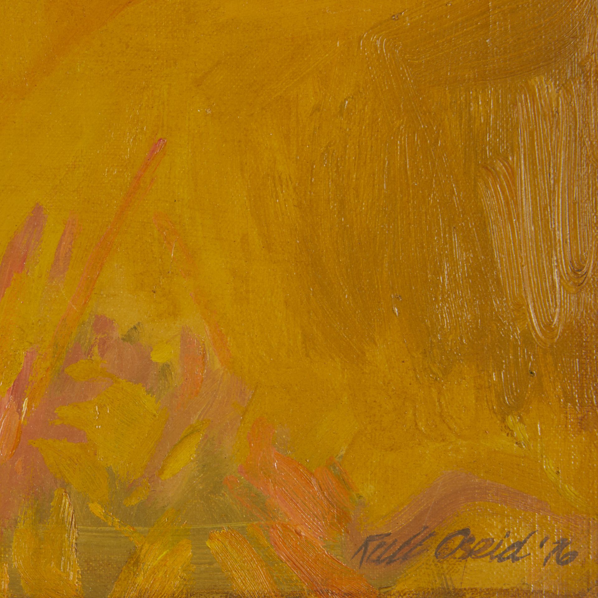 Ruth Oseid Johnson Golden Landscape Painting 1976 - Bild 2 aus 7