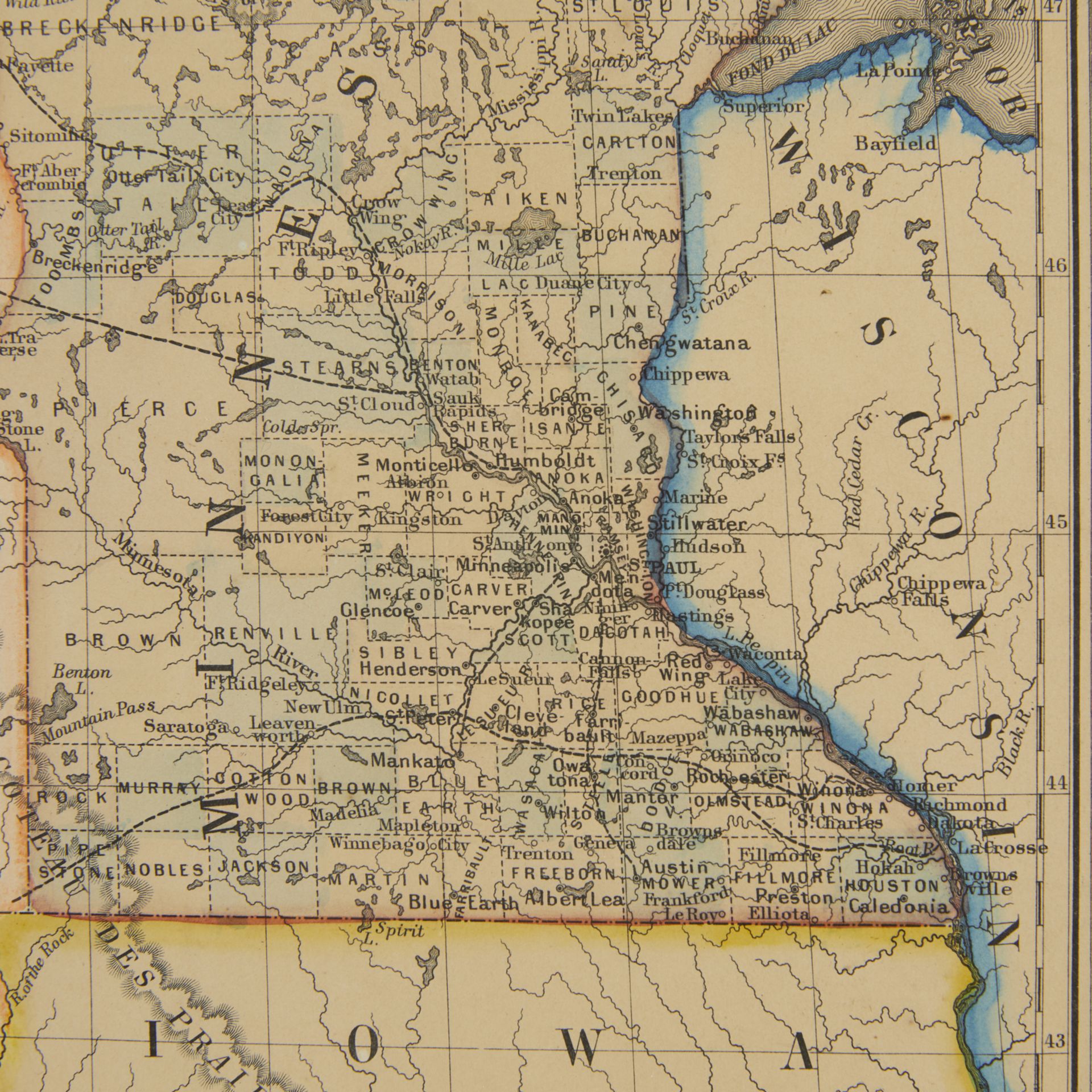 1860 Minnesota and Dacotah Territory Map - Bild 4 aus 6