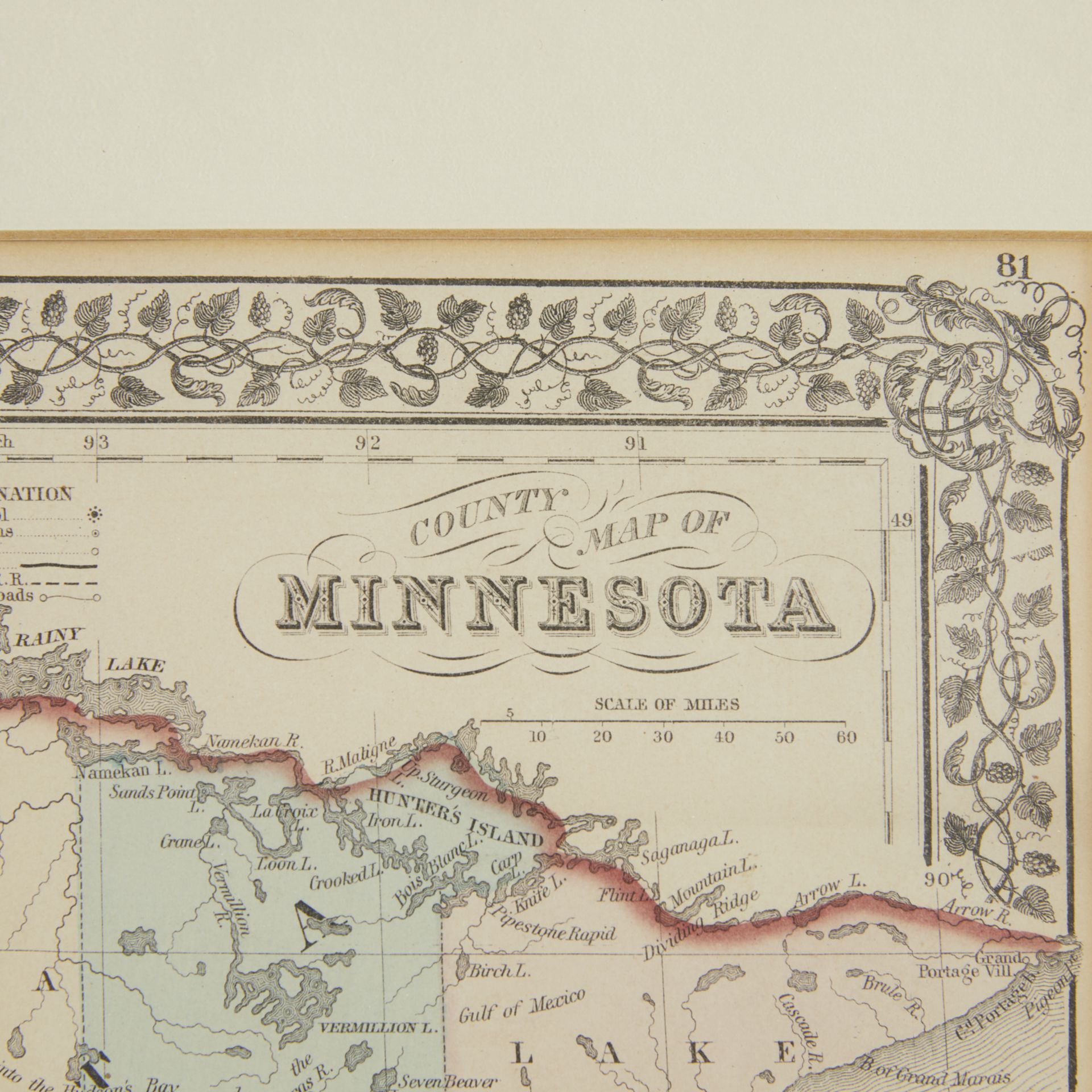County Map of Minnesota ca. 1877 - Bild 2 aus 5