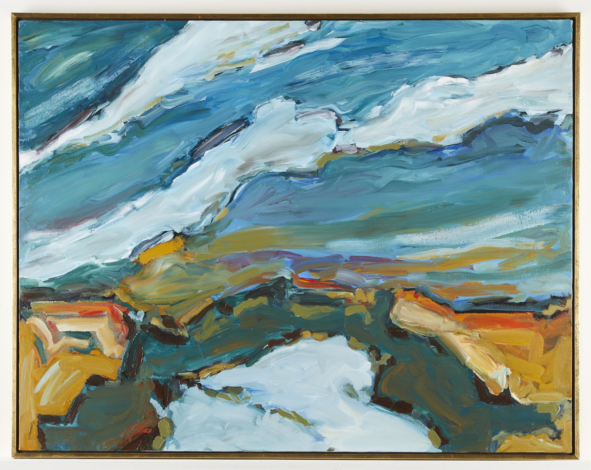 Dennis Dykema "Dark Sky" Landscape Painting 1989 - Image 3 of 8