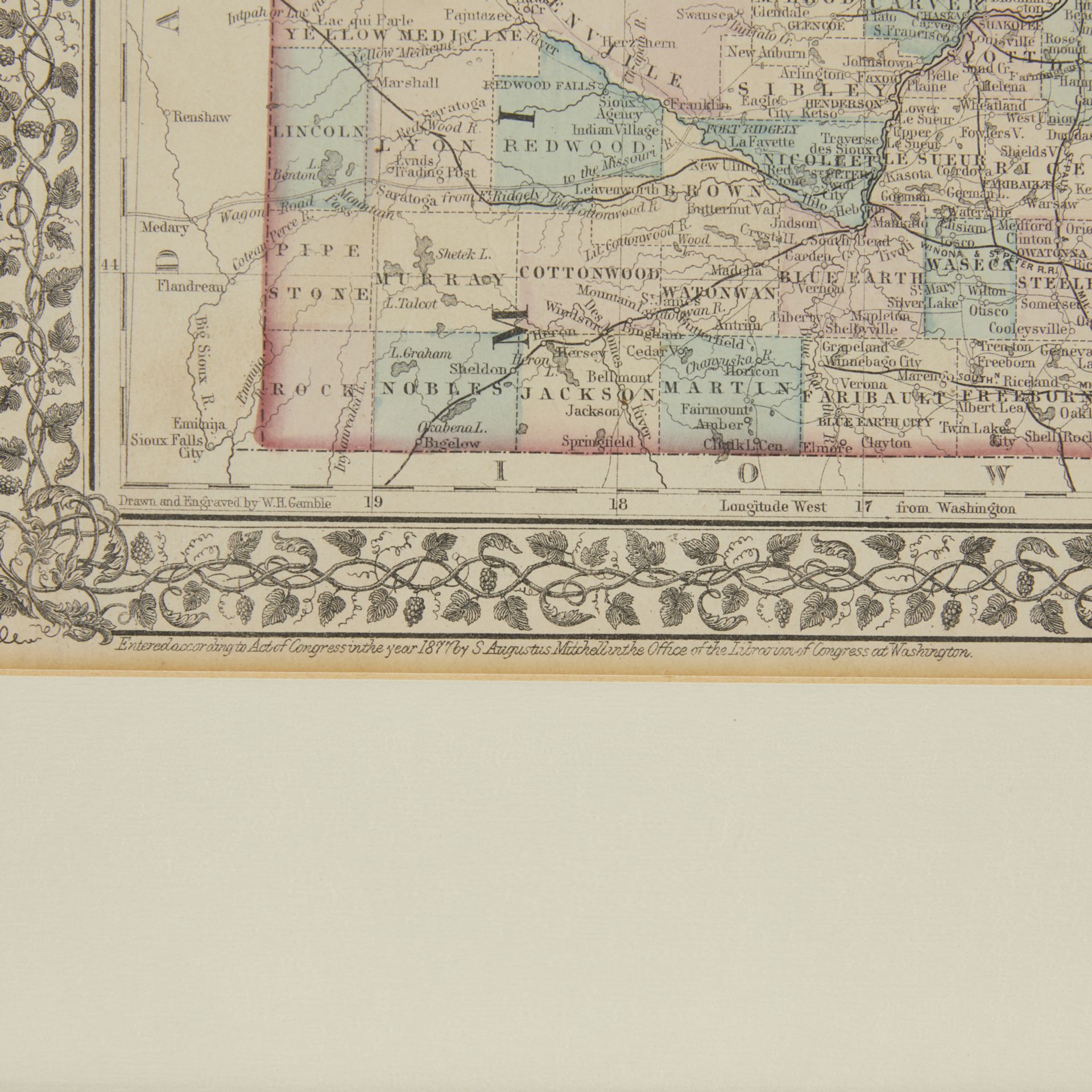 County Map of Minnesota ca. 1877 - Bild 4 aus 5