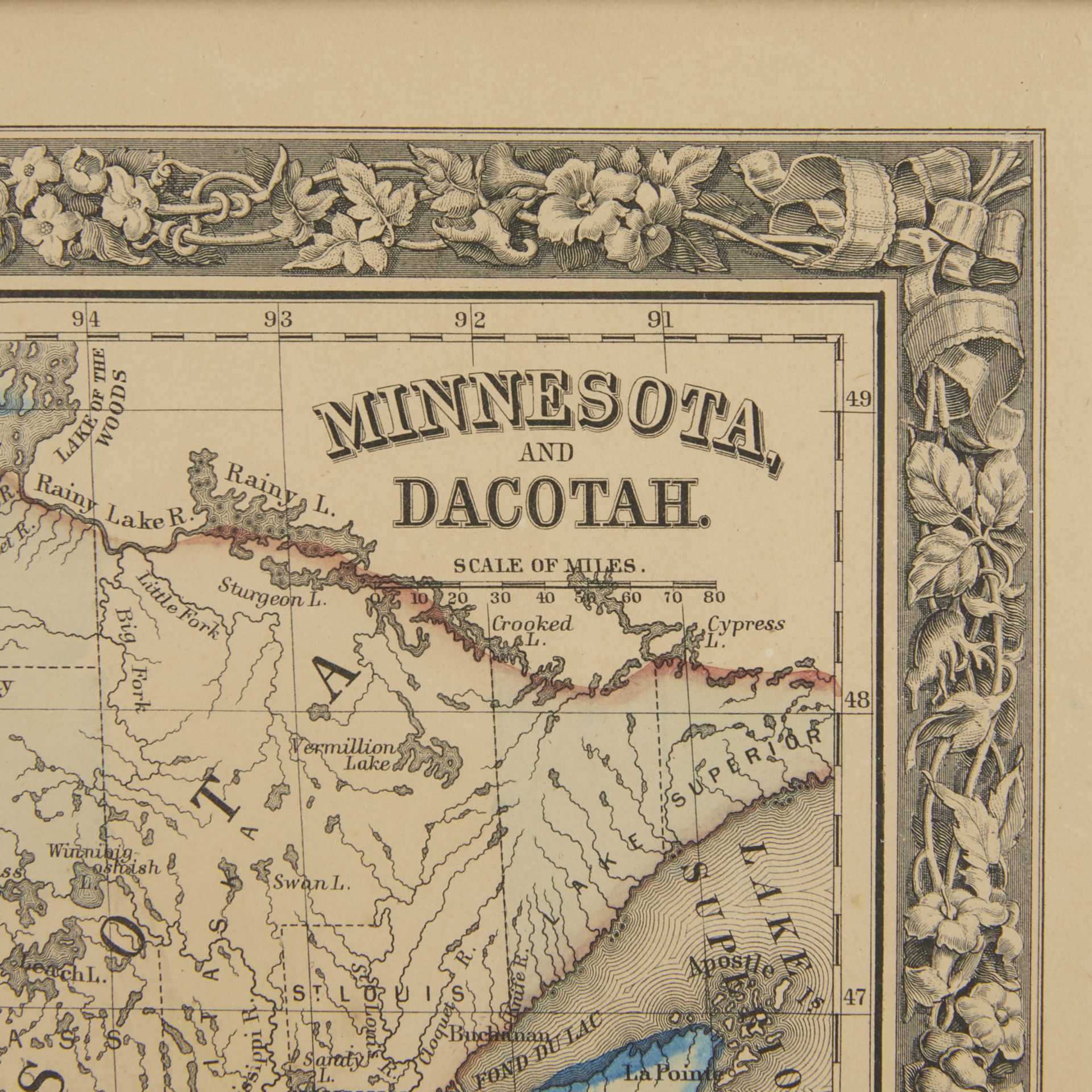 1860 Minnesota and Dacotah Territory Map - Bild 2 aus 6